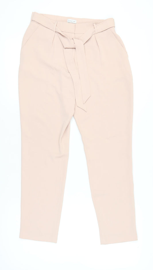 Womens UK Size 10 Eastex Regular Fit Paperbag Beige Trousers