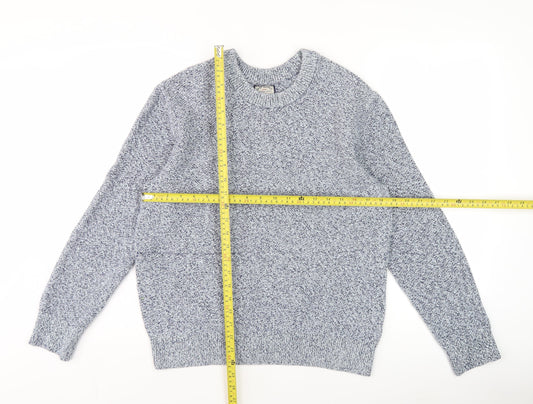 Next Men’s Grey Cotton Knit Pullover Jumper M Crew Neck Long Sleeve