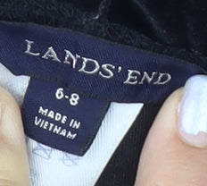 Womens UK Size 6-8 Lands' End Regular Fit Casual Black Trousers