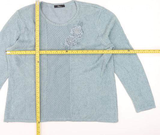 Womens UK Size L BM Collection Blue Pullover Jumper