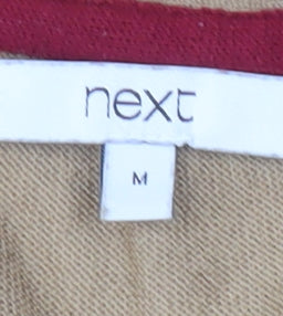 Next Men's Beige V-Neck Knit Jumper Medium Long Sleeve Casual