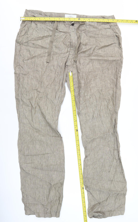 Womens UK Size L NEXT Regular Fit Chino Beige Trousers