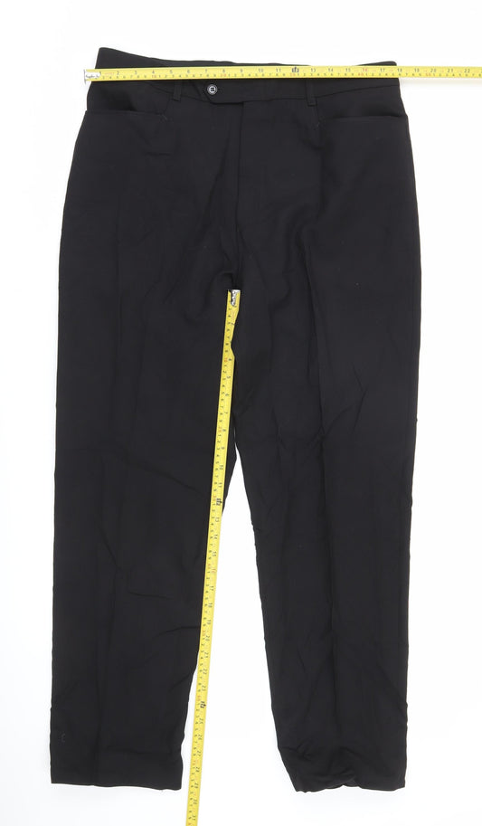 Ultimo Men's Black Wool Blend 36R Dress Pants Formal Trousers