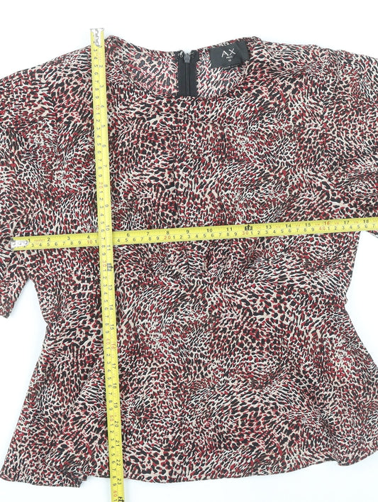 AX Paris Women’s Multicoloured Animal Print Tunic Blouse Size 12