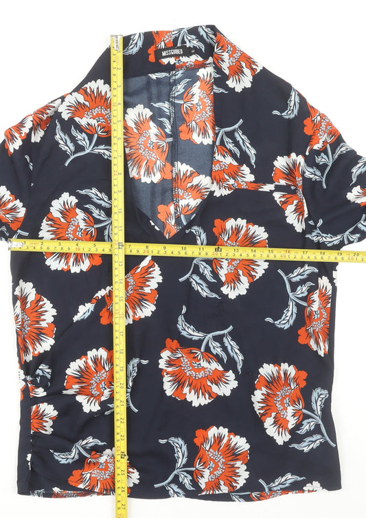 Womens UK Size 8 Missguided Multicoloured Wrap Blouse
