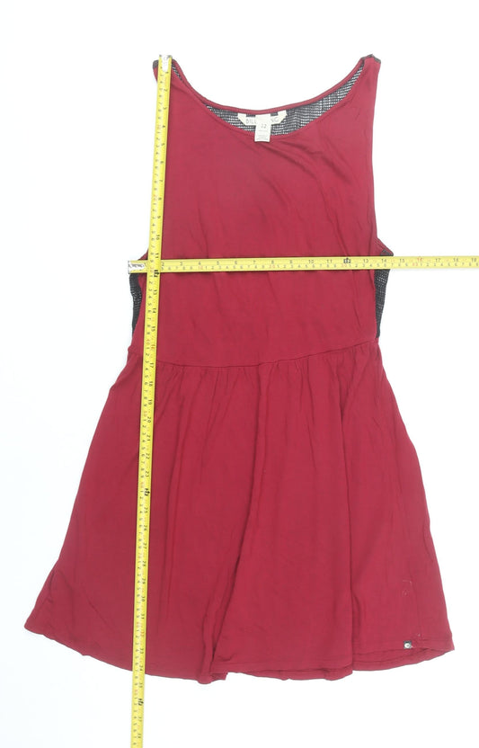 Billabong Women’s Red Skater Dress Size 12 Sleeveless Casual Summer