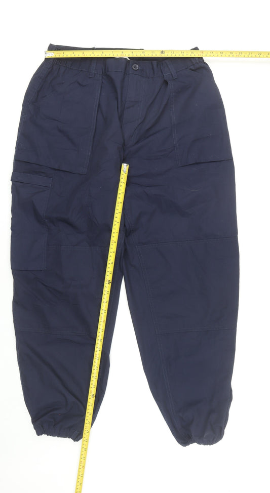 Regatta Professional Men's Blue Cargo Work Trousers 44W 31L Polyester Cotton