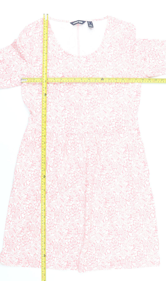 Lands' End Women’s Pink Floral Knee Length A-Line Dress M