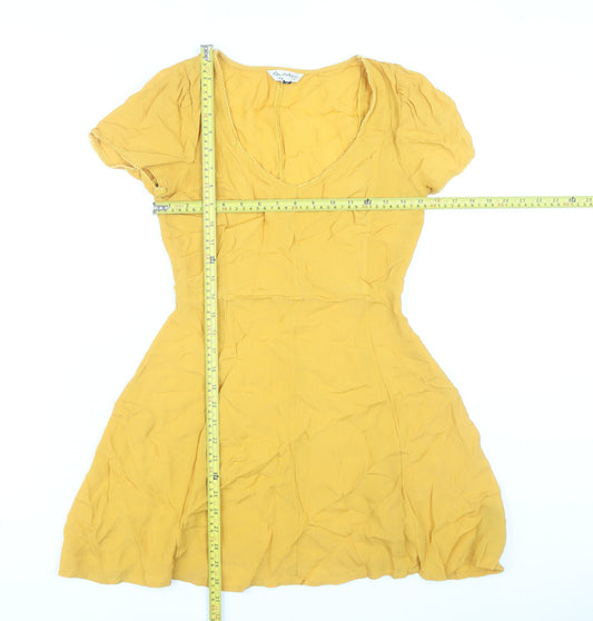Miss Selfridge Women’s Yellow Fit & Flare Short Dress Size 4 Summer