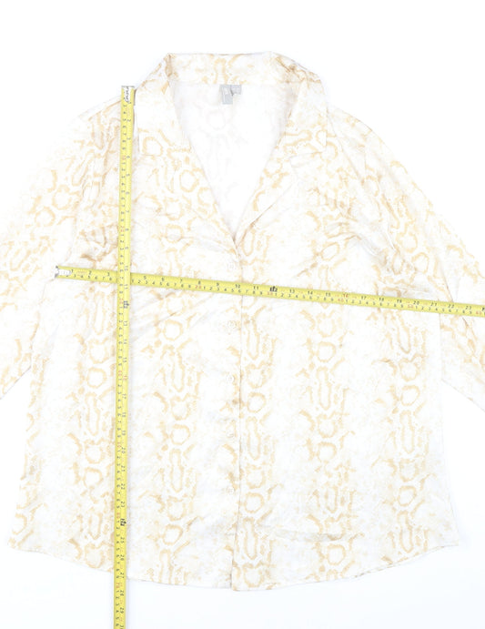 Womens UK Size 14 ASOS Beige Basic Button-Up
