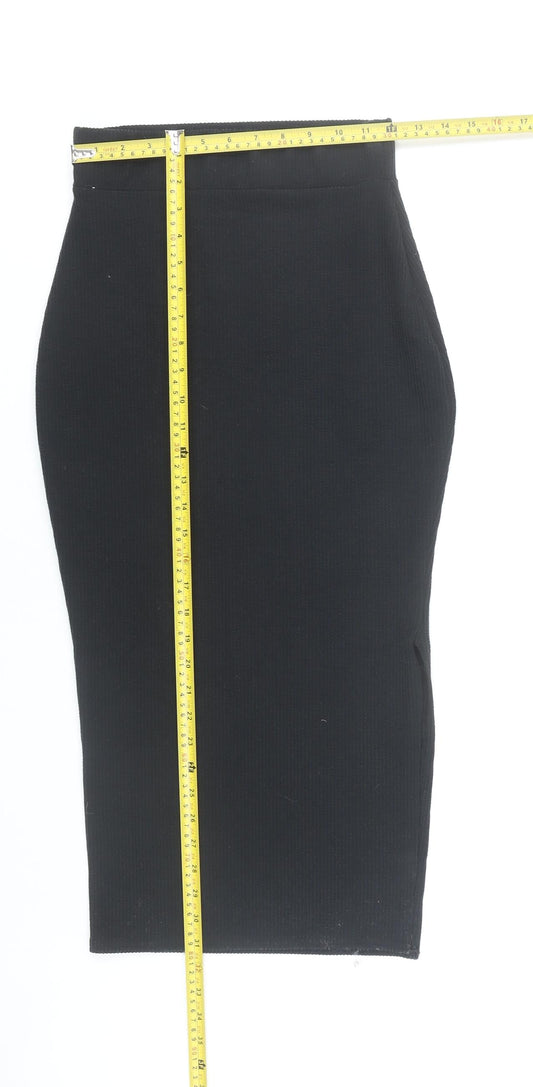 Nasty Gal Women's Black Size 10 Long Pencil Skirt Stretch