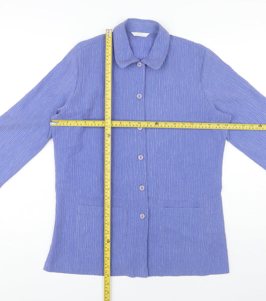 Womens UK Size 12 Marks and Spencer Blue Basic Button-Up