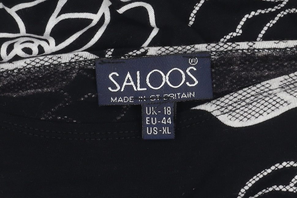 Womens UK Size 18 Saloos Black Tunic Blouse