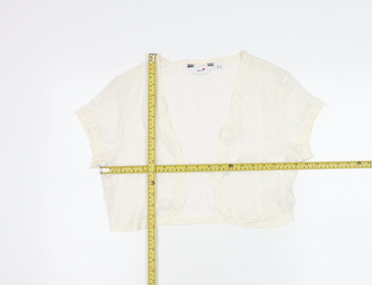 Womens UK Size 14 NEXT Ivory Cropped Blouse