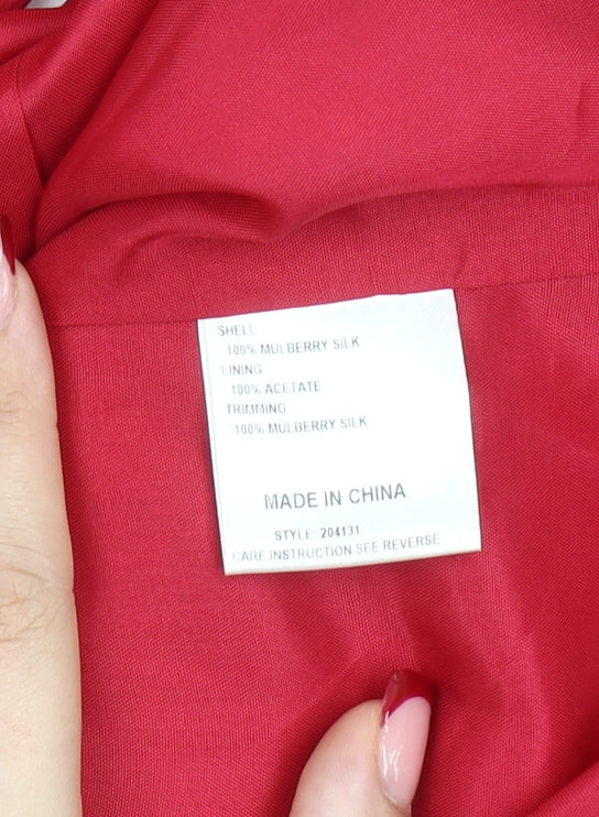Jesiré Women's Red Silk Shift Dress Size 6 Knee Length Classic