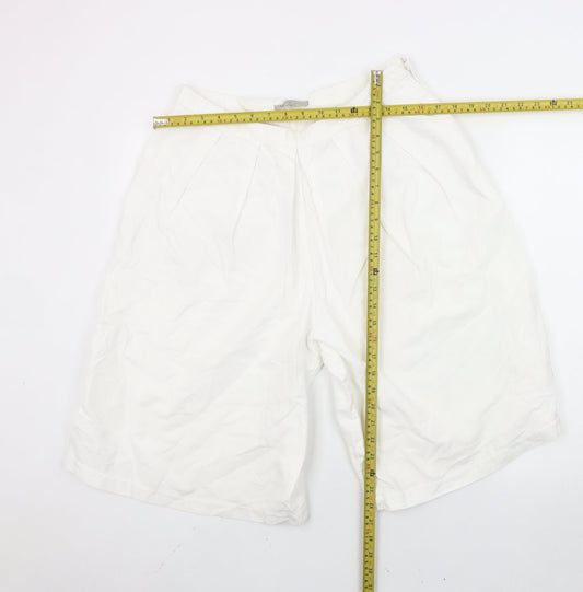 Gap Women’s White Linen Cotton Bermuda Shorts Size 8 Tall