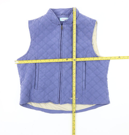 Tayberry Women Blue L Quilted Waistcoat Gilet Autumn Winter Casual