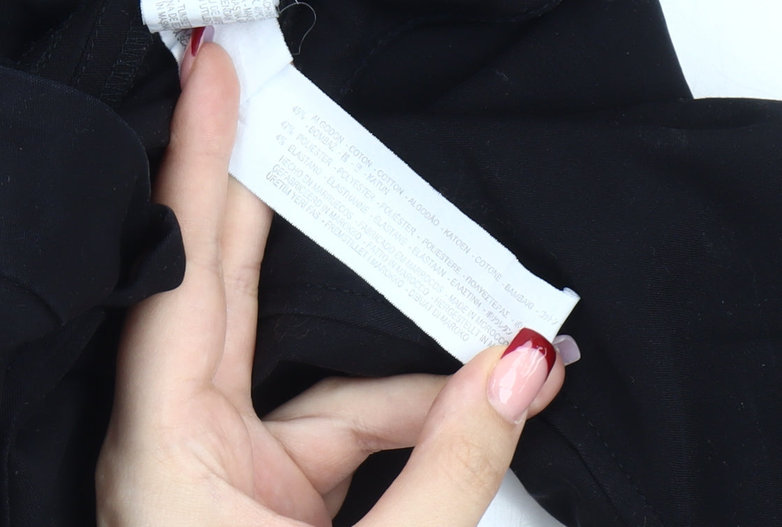 Zara Woman Black Slim Fit Zip Accent Women's Trousers L