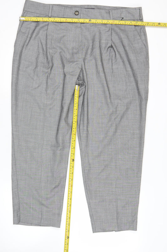 Womens UK Size 20 Marks and Spencer Regular Fit Dress Pants Grey Trousers
