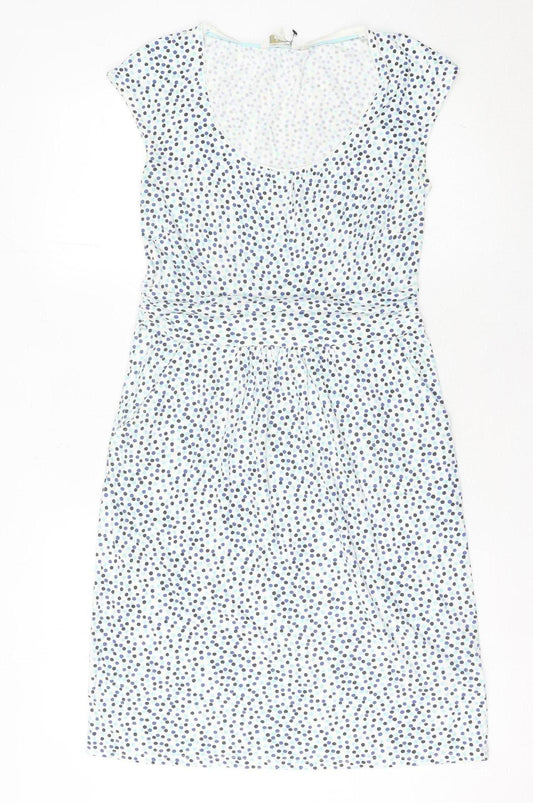 Additional front view of Boden Women’s Multicoloured Polka Dot Knee Length Sheath Dress, size UK 10