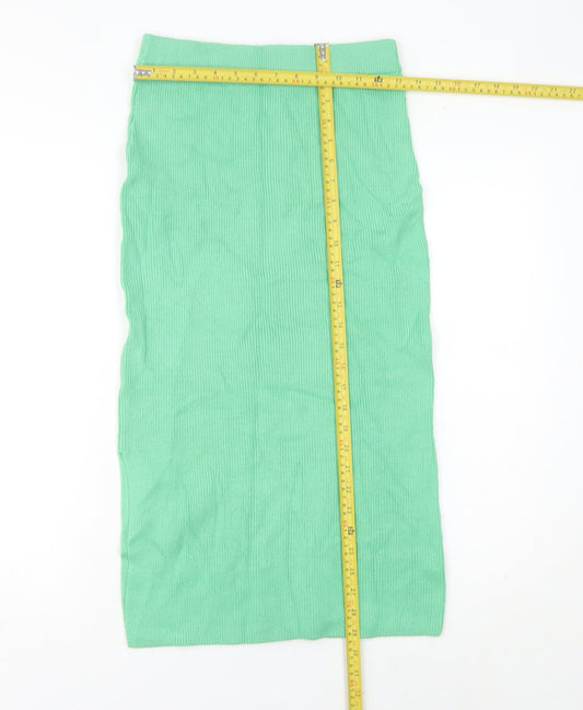 Marks and Spencer Women’s Green Midi Pencil Skirt Size S Knit Stretch