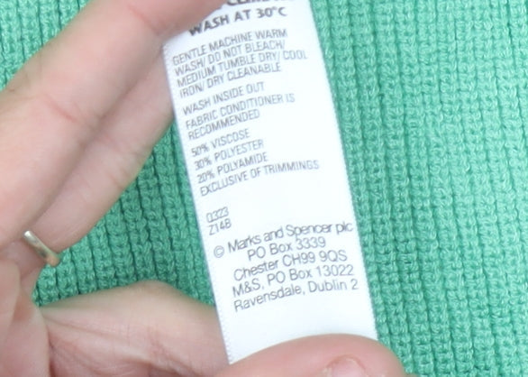 Marks and Spencer Women’s Green Midi Pencil Skirt Size S Knit Stretch