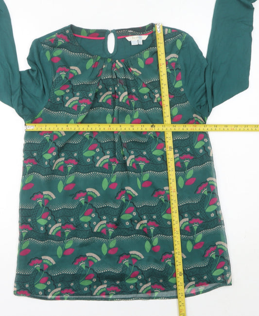 Boden Women’s Green Floral Long Sleeve Blouse UK 10
