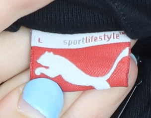 Puma Men's Black L Track Jacket Full Zip Sportswear Fleece