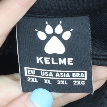 Kelme Men's Black 3XL Track Jacket Football Training Softshell