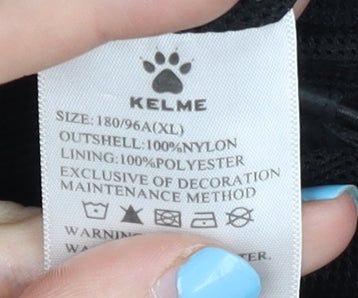 Kelme Men’s Black XL Football Windbreaker Jacket Hooded Full Zip