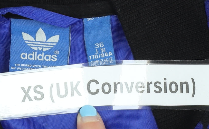 Adidas Women's Blue XS Varsity Jacket Animal Print Full Zip