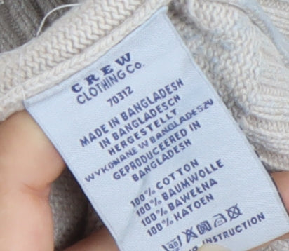 Crew Clothing Co. Men's Beige Cotton Henley Jumper Medium