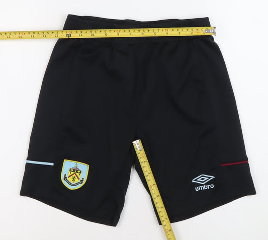 Umbro Men's Black Burnley FC Athletic Football Shorts Size S Polyester