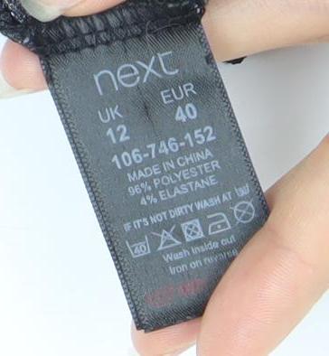 Next Women’s Black Floral A-Line Knee Length Dress Size 12