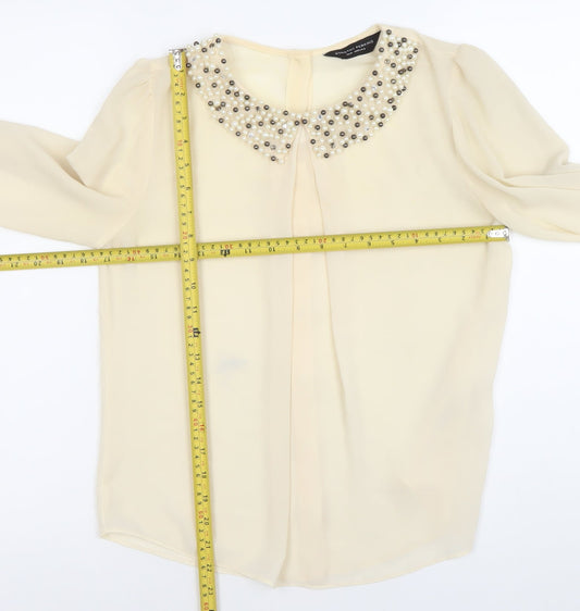 Womens UK Size 12 Dorothy Perkins Ivory Basic Blouse