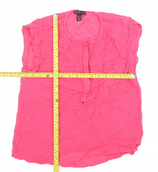 Womens UK Size 8 Mango Pink Tunic Blouse