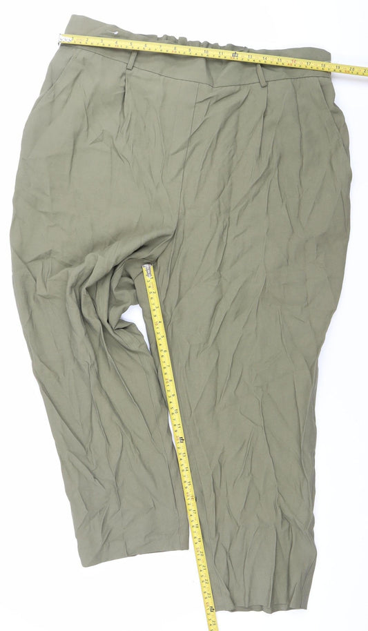 F&F Women’s Green Size 20 Elastic Waist Viscose Trousers