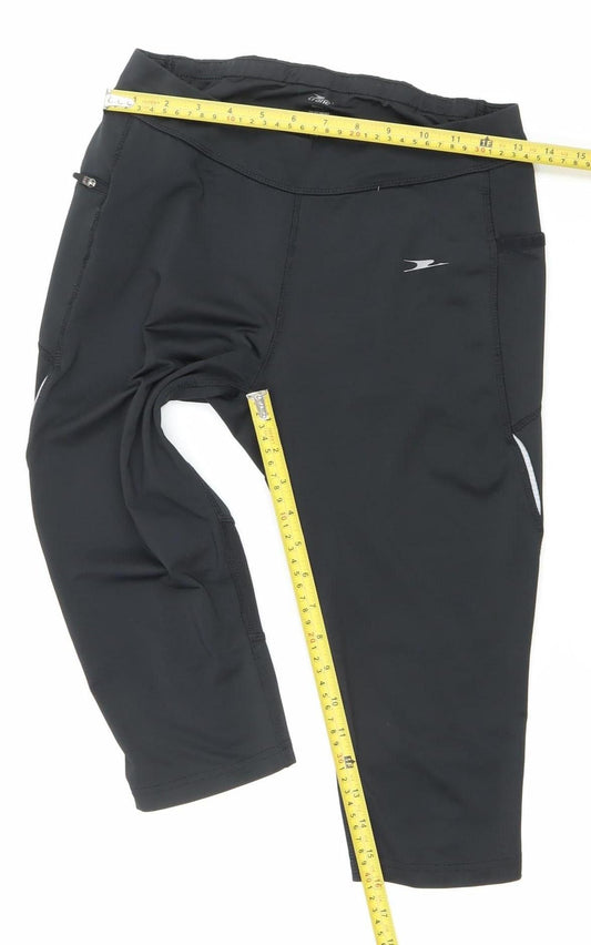 Crane Women’s Black Compression Shorts M 12-14 Running Cycling Gym