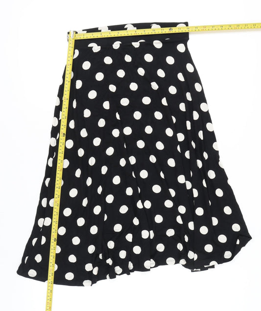 Marks and Spencer Women’s Black Polka Dot A-Line Skirt Size 10 Long