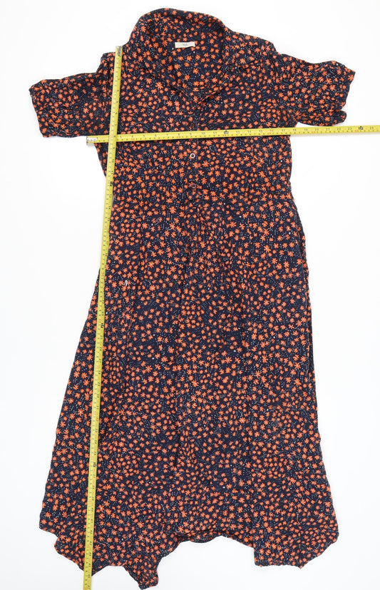 Hush Women’s Multicoloured Floral Size 10 Midi Shirt Dress