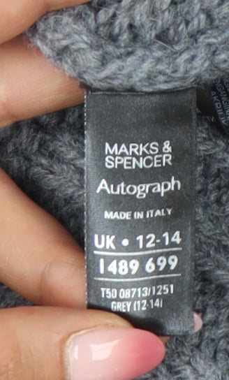 Womens UK Size 12 Marks and Spencer Grey Cardigan Jumper