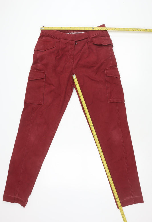 Allegri Men's Red Cargo Trousers M Straight Leg Casual