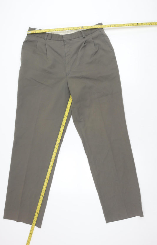 Mens UK Size L Canda Regular Fit Chino Grey Trousers