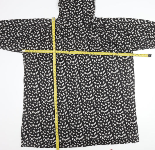 Principles Women’s Black Animal Print Roll Neck Shift Dress Size 18
