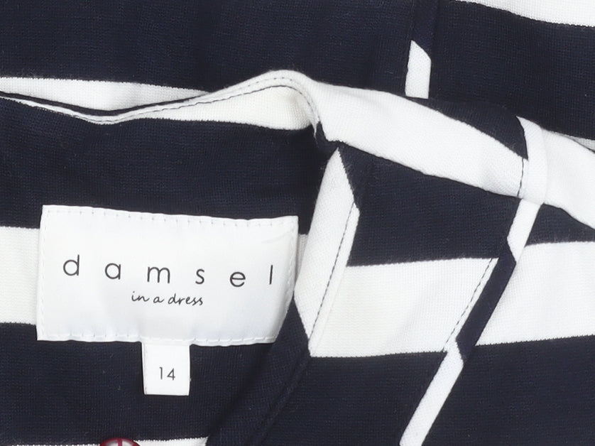 Damsel in a Dress Women’s Black White Stripe Sheath Dress Size 14