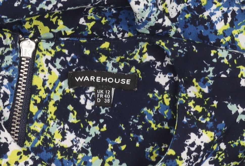 Womens UK Size 12 Warehouse Multicoloured Basic Blouse