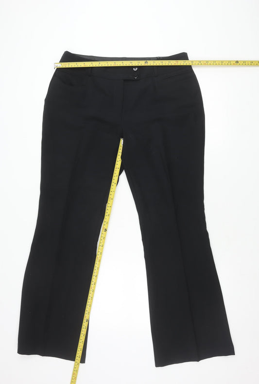 Womens UK Size 14 Dorothy Perkins Regular Fit Dress Pants Black Trousers