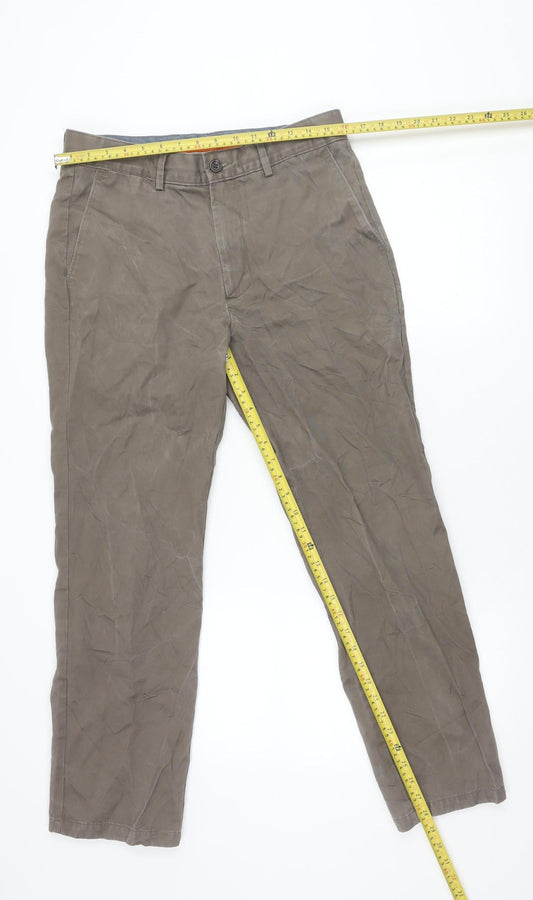 Dockers D1 Men's Brown Chino Slim Fit Trousers 32x30 Straight Leg