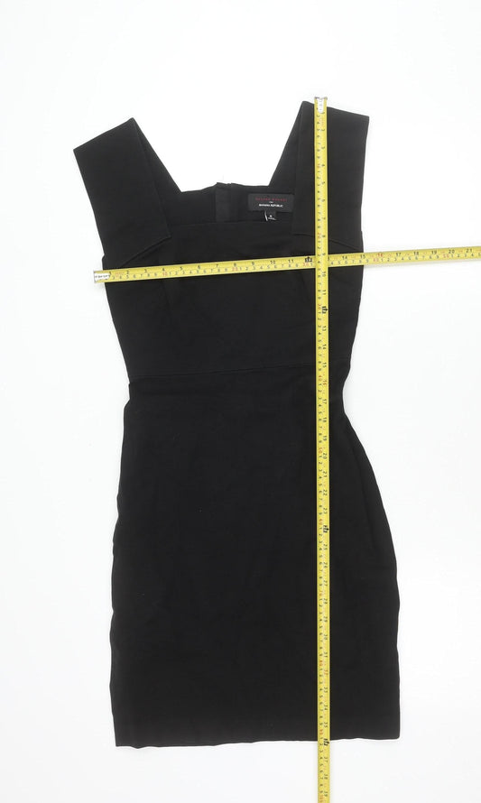 Banana Republic Women Black Size 10 Sheath Dress Stretch Lined