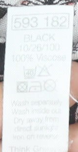 M&Co Women’s Black Floral Crochet Trim Tunic Blouse Size 14